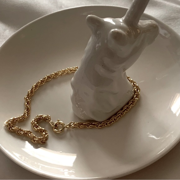 New! 14K GOLD plated six inch bracelet rope style - Picture 1 of 4